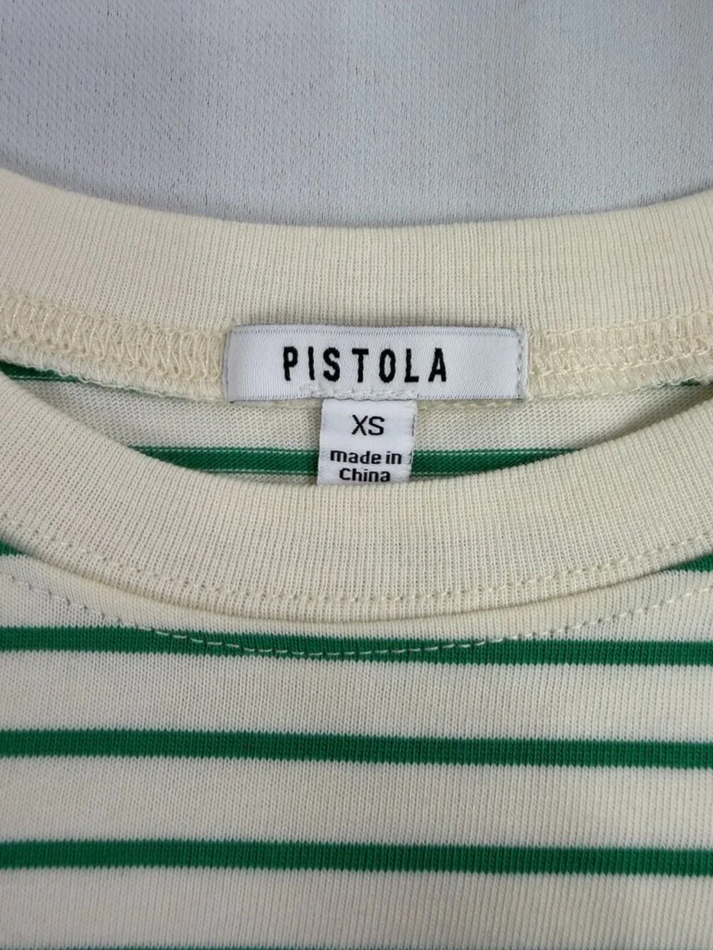 Pistola Green Stripe Shoulder Pad Muscle Tee XS - Picture 5 of 7
